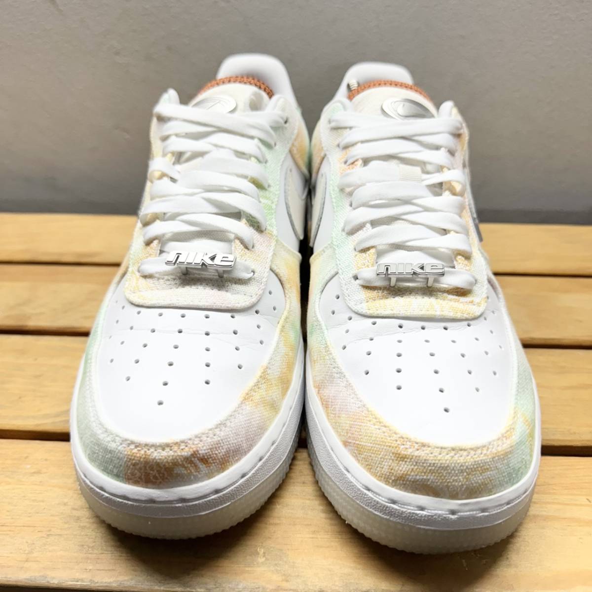 美品 箱有 Nike WMNS Air Force 1 Low Pastel Paisley ナイキ エアフォース1 ロー パステルペイズリー スニーカー 27cm FJ7739-101_画像2