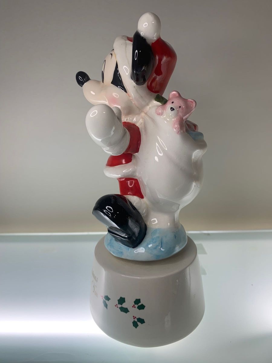 ミッキーマウス　サンタ　ヴィンテージ　オルゴール　陶器　ホワイトクリスマス