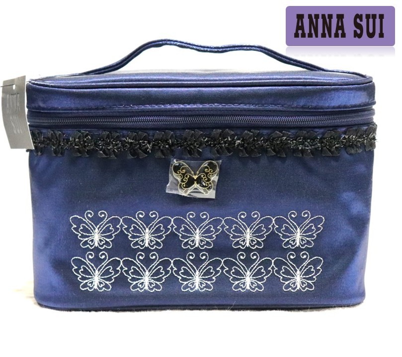 新品タグ付き【ANNA SUI アナスイ】蝶刺繍がいっぱい バニティ ポーチ v2059