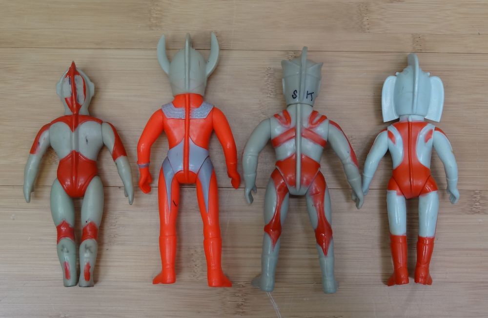 難あり/現状品 ブルマァク ソフビ 4個まとめ ウルトラマン/タロウ/エース/ウルトラの母 円谷プロ 当時物_画像2