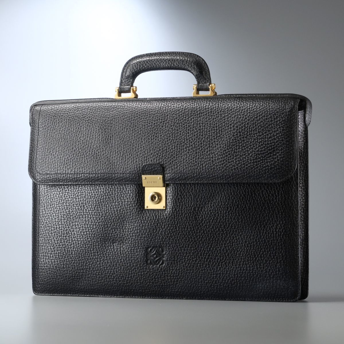 MF7840：スペイン製*LOEWE/ロエベ*メンズ*レザーブリーフケース*ビジネスバッグ*鞄*ブラック_画像1