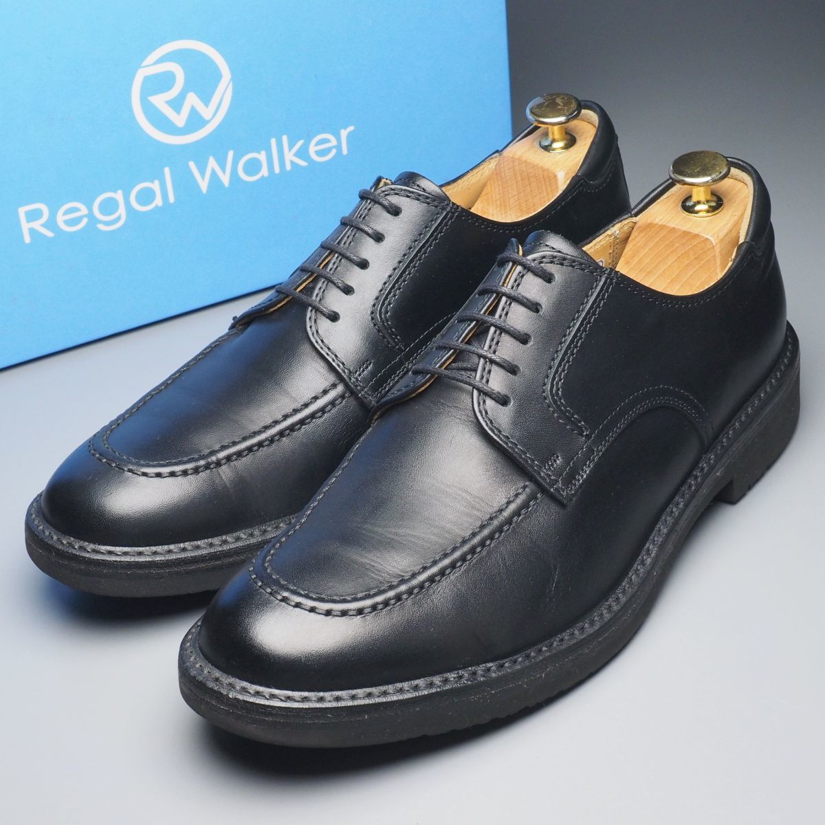 GO9715//定価￥28,600-*リーガルウォーカー/REGAL*102WAH/メンズ/Uチップ/エプロンダービー/レザーシューズ/革靴/黒/ブラック_画像1