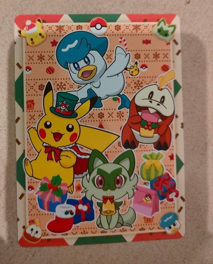 ポケモンセンター限定　ピカチュウ　ミニシート　きらきら冬休み　クリスマスカード