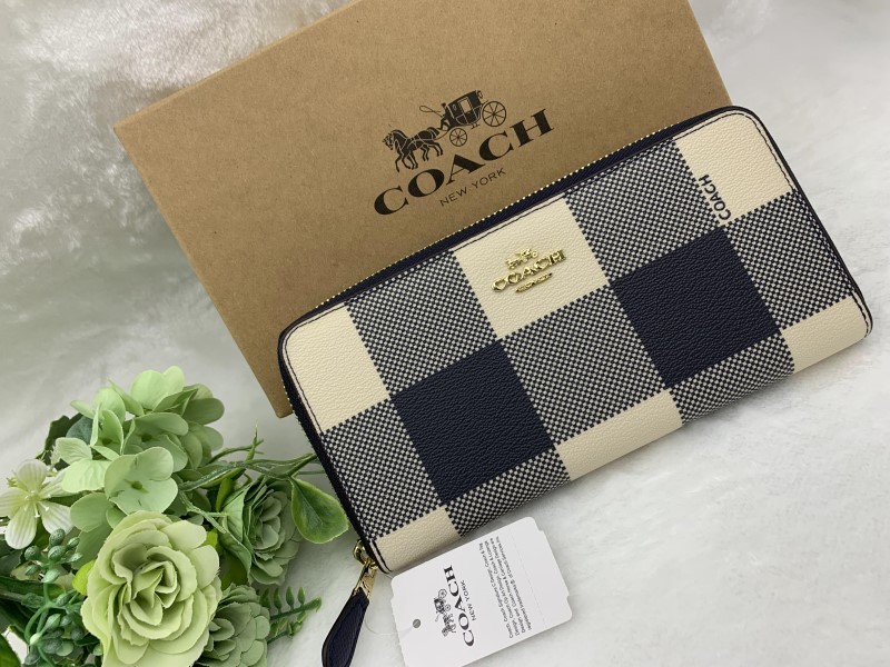 コーチ COACH 長財布 財布 レディース メンズ プレゼント 贈り物 ギフト ロング ジップ チェック柄 新品未使用 ファッション F25966 A035_画像2