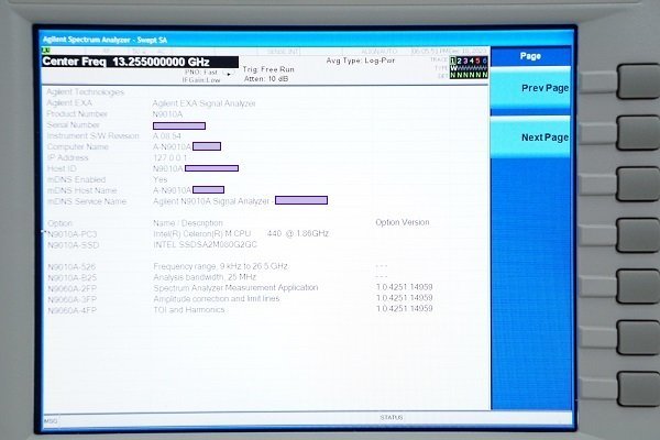 Agilent 9k Hz～26.5 GHz MXAシグナル・アナライザ▲N9010A 中古▲送料無料_画像6