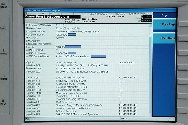 Agilent 20 Hz～13.6 GHz MXAシグナル・アナライザ▲N9020A 中古▲送料無料_画像5