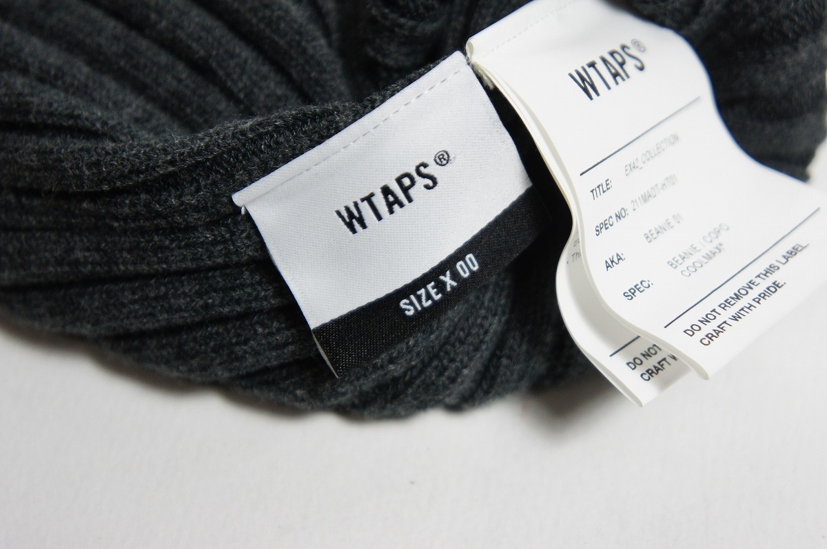 21SS WTAPSダブルタップス BEANIE 01 ビーニー ニット キャップ 帽子 GRAY 211MADT-HT01 COOLMAX クールマックス 灰1110N_画像4