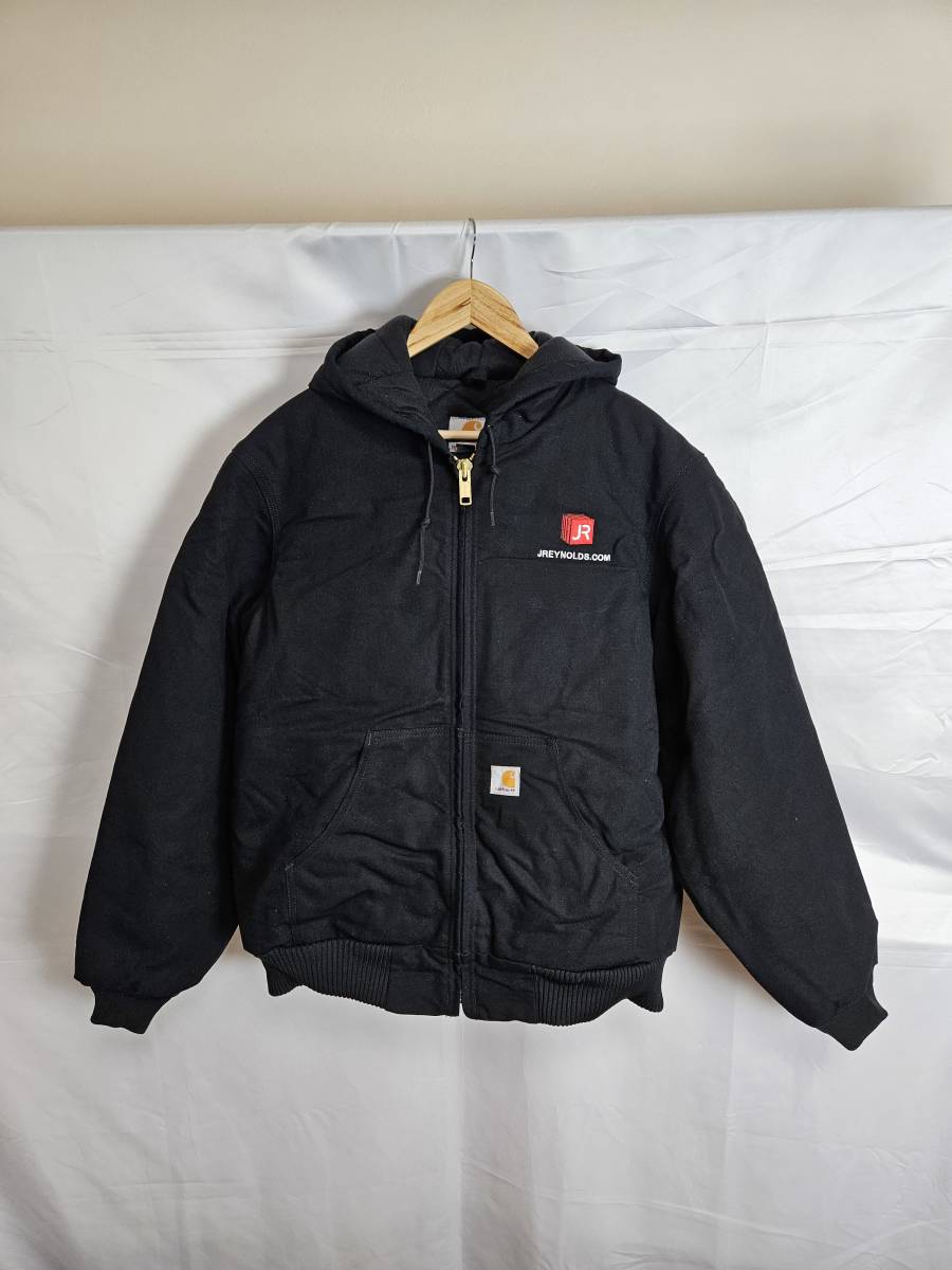 Carhartt/カーハート/アクティブジャケット/ACTIVE JACKET/アクティブパーカー/ブルゾン/M/USA製/ブラック/裏起毛/ダック地/企業ロゴ/883_画像1