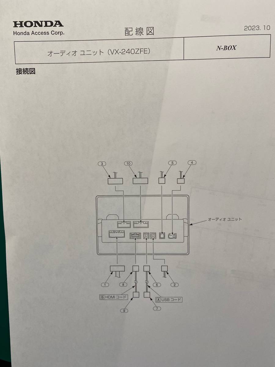 N-BOX JF5 JF6 カスタム 純正グリル取付説明書 と ナビ裏 配線図 と ナビ取付説明書 コピー配布 レターパック360発送可！②_画像6