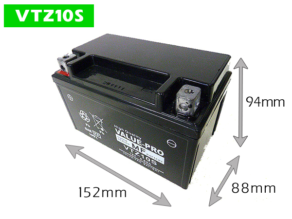 新品 充電済バッテリー VTZ10S 互換 YTZ10S FTZ10S DTZ10S / ホンダ CBR1000RR SC57 CB900ホーネット SC48_画像2
