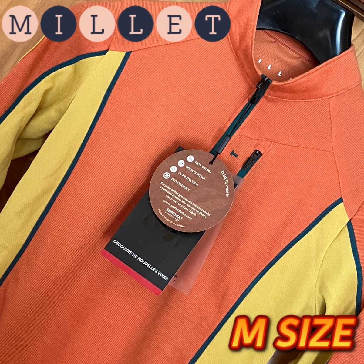 【MILLET】ミレー☆長袖☆ハーフジップ☆シャツ☆ウェア☆トレッキングウェア☆レディースM☆メンズS☆相当☆未使用☆タグ付き