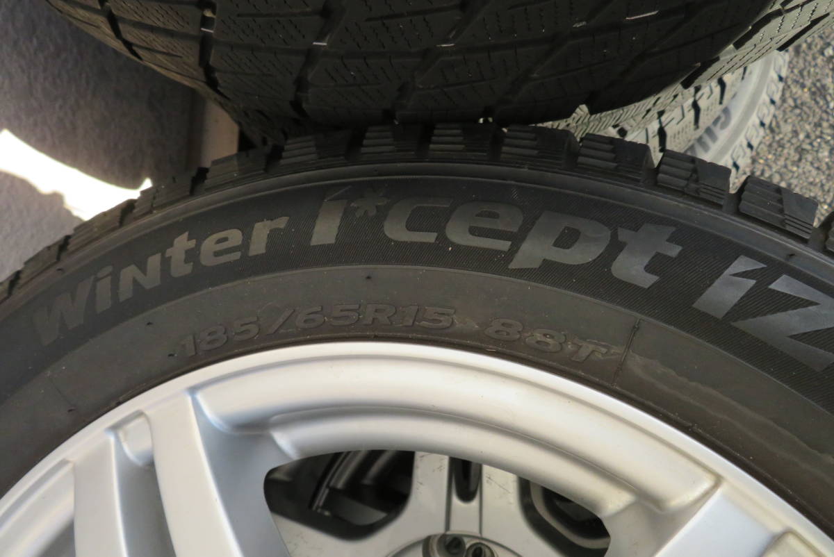 ☆バリ山☆185/65R15 スタッドレスタイヤ 社外ホイールセット HANKOOK WINTER ICEPT IZ 15×6J 4H/100/114.3 4穴マルチ ４本セット☆_画像5