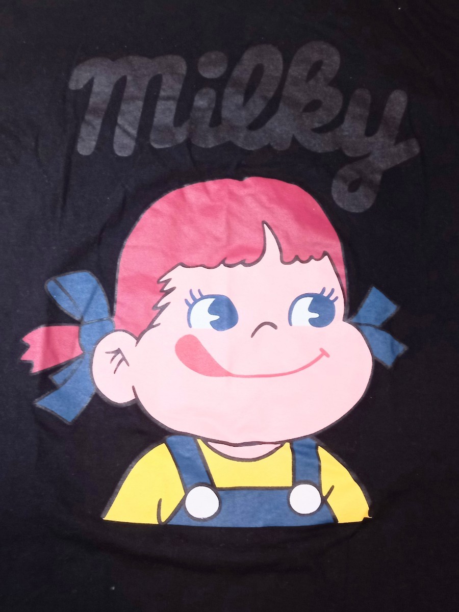 ペコちゃん 半袖 Tシャツ 黒 ブラック milky ミルキー _画像2