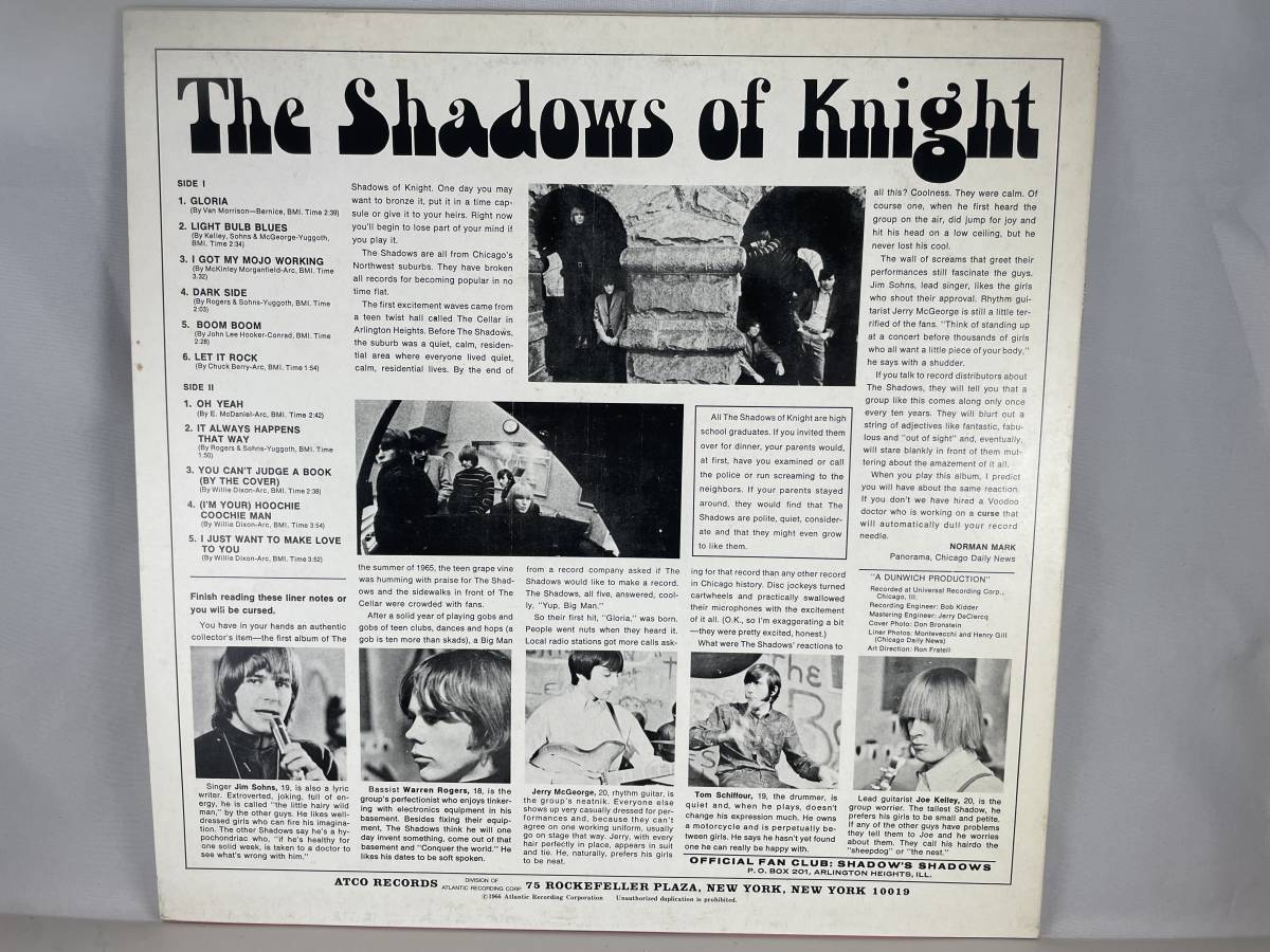 国内盤　LP The Shadows of Knight　 GLORIA 　　ザ・シャドウズ　オブ　ナイト　グロリア_画像2