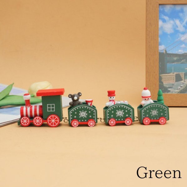 北欧風 クリスマス インテリア雑貨 汽車 ツリー オーナメント グリーン 緑 装飾 インテリア 子ども おもちゃ 機関車 電車_画像1