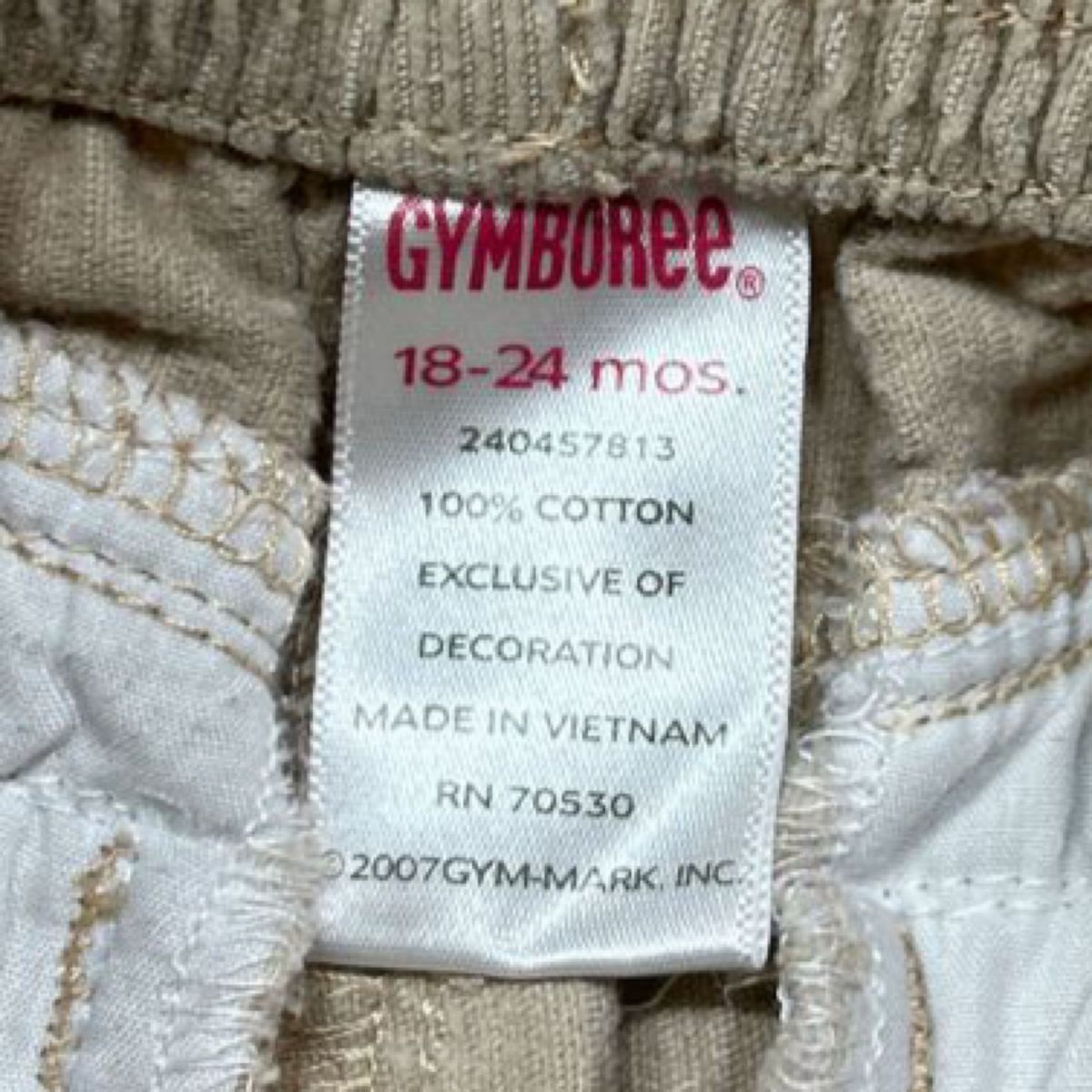 【Gymboree】(USED)ジンボリー ポケットお花刺繍 ウエストゴム コーデュロイパンツ 18-24m(80〜90cm)