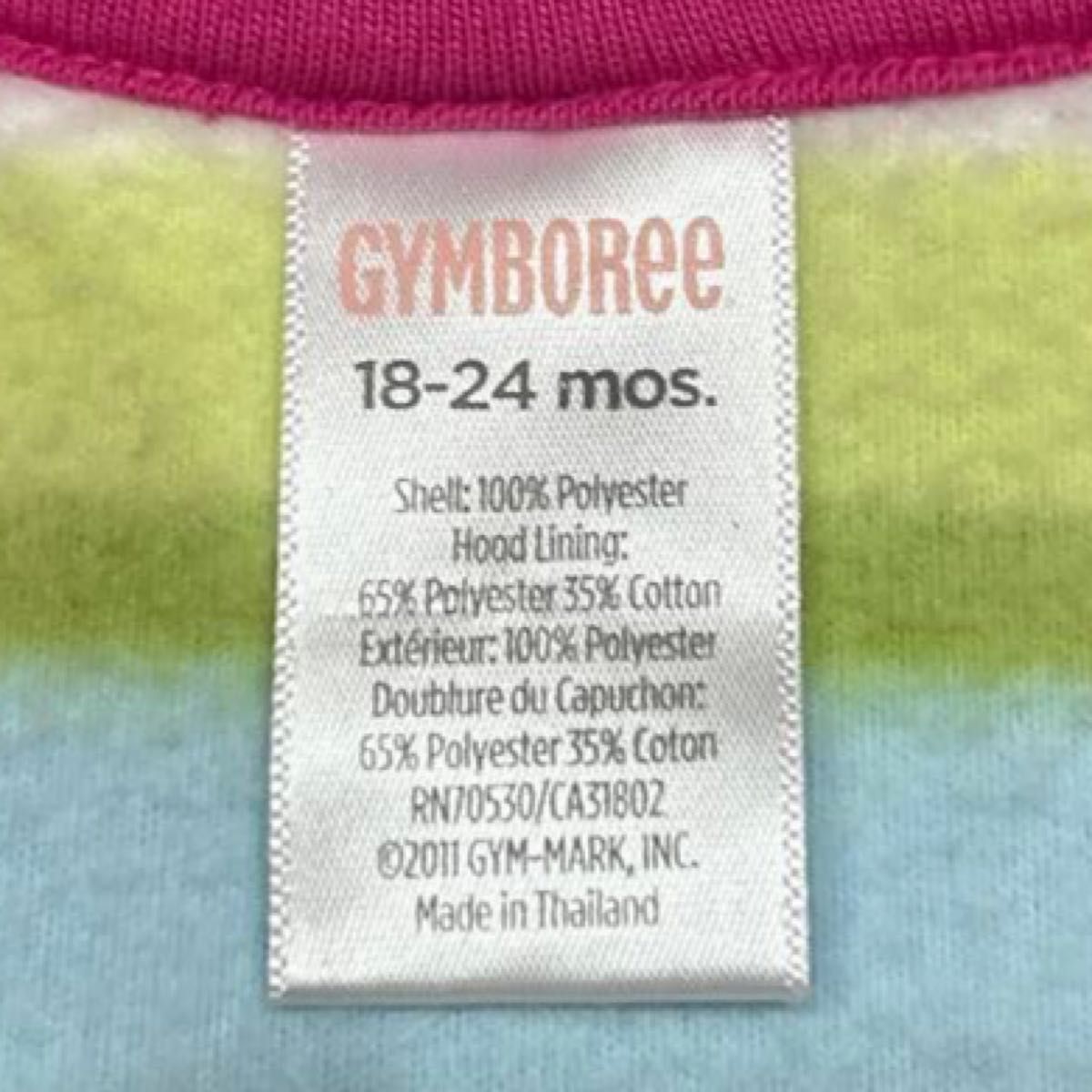 【Gymboree】(USED)ジンボリー パステルカラー フリースフードジャンバー 女の子 18-24m(80cm)マルチカラー