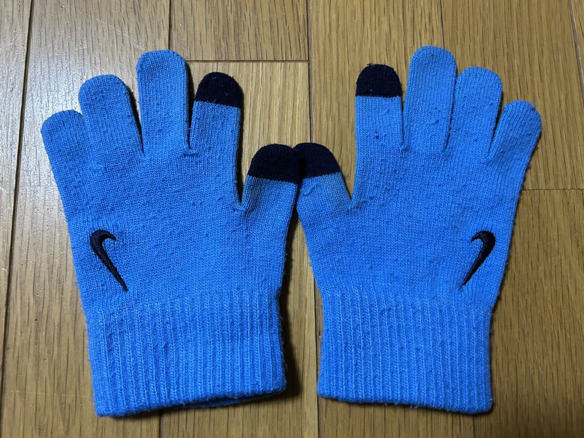 NIKE Nike gloves knitted glove elementary school student Junior blue 