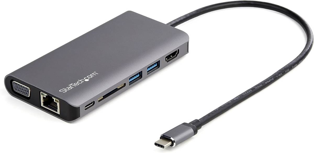 送料無料★StarTech.com USB Type-C マルチ 変換アダプタ HDMI または VGA対応 100W 30cmホストケーブル USB-C接続マルチハブ DKT30CHVAUSP_参考画像