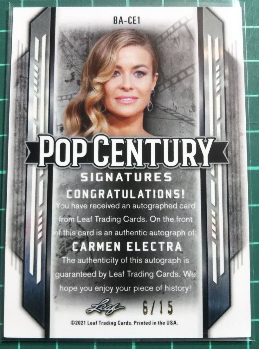 カルメン・エレクトラ　直筆サインカード6/15　良好　片面キラ　CARMEN ELECTRA　厚めで高級感があります_画像2