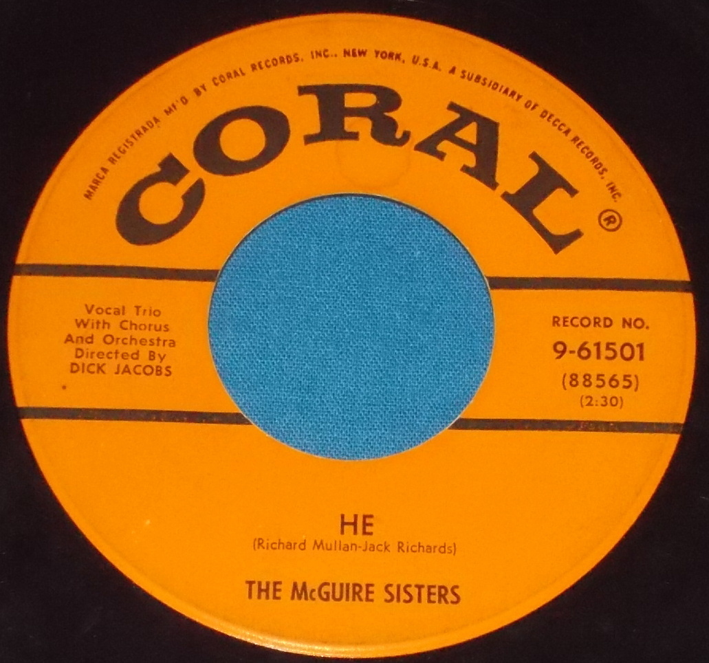 ☆7inch EP★US盤●THE McGUIRE SISTERS/マクガイア・シスターズ「He/ヒー」50s名曲!●_画像2