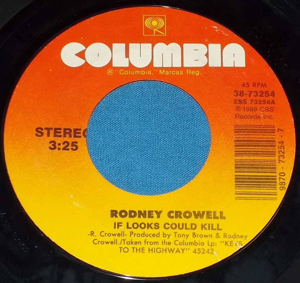 ☆7inch EP★US盤●RODNEY CROWELL/ロドニー・クロウェル「If Looks Could Kill」90sカントリー名曲!●_画像3
