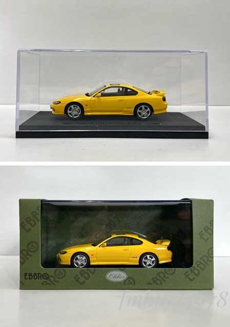 ＜絶版・未展示＞EBBRO　エブロ　1/43　NISSAN SILVIA spec-R S15 1999 (YELLOW)　ニッサン　シルビア　スペックR　黄色_画像9