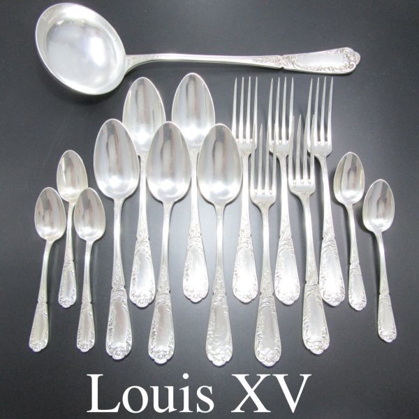 【完売】  XV Louis 【仏蘭西】 カトラリーセット 　ルイ15世様式 16本【シルバープレート】 カトラリー