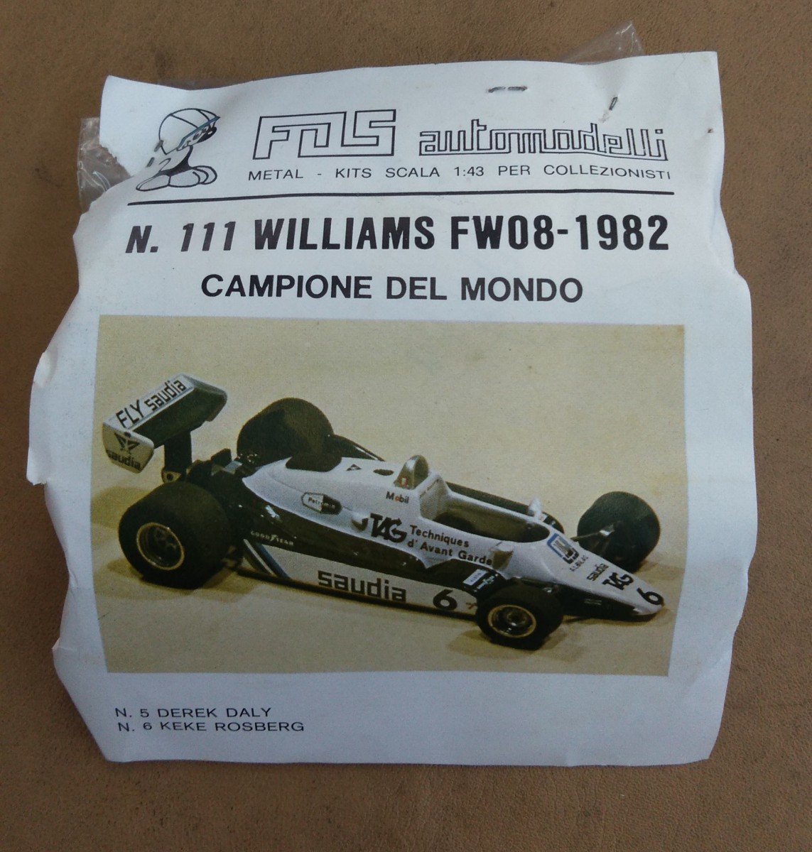 未組立　1/43　FDS automodelli　N 111　WILLIAMS FW08 1982　CAMPIONE DEL MONDO　メタルキット_画像9