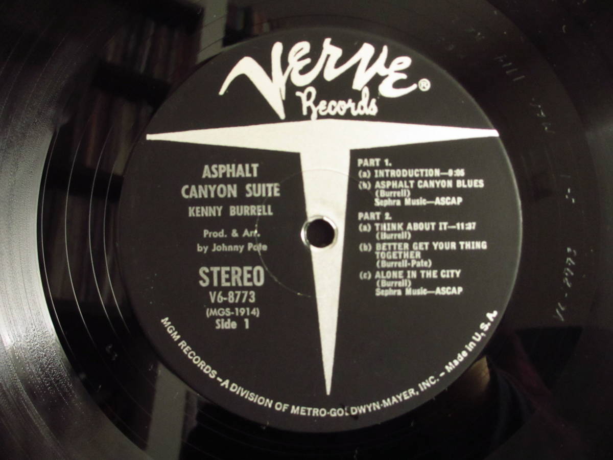 オリジナル / Kenny Burrell / ケニーバレル / Asphalt Canyon Suite / Verve Records / V6-8773 / US盤 / 黒Tラベル / MGM_画像3
