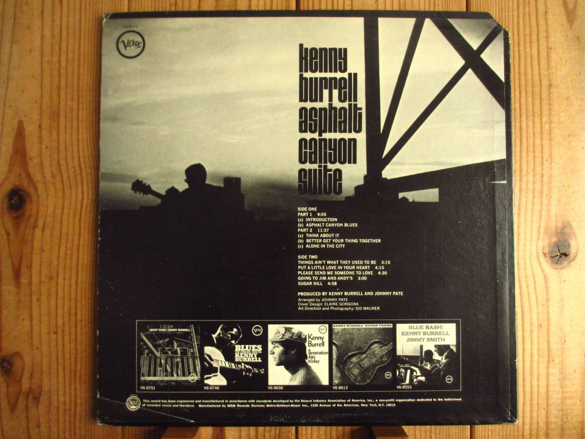 オリジナル / Kenny Burrell / ケニーバレル / Asphalt Canyon Suite / Verve Records / V6-8773 / US盤 / 黒Tラベル / MGM_画像2