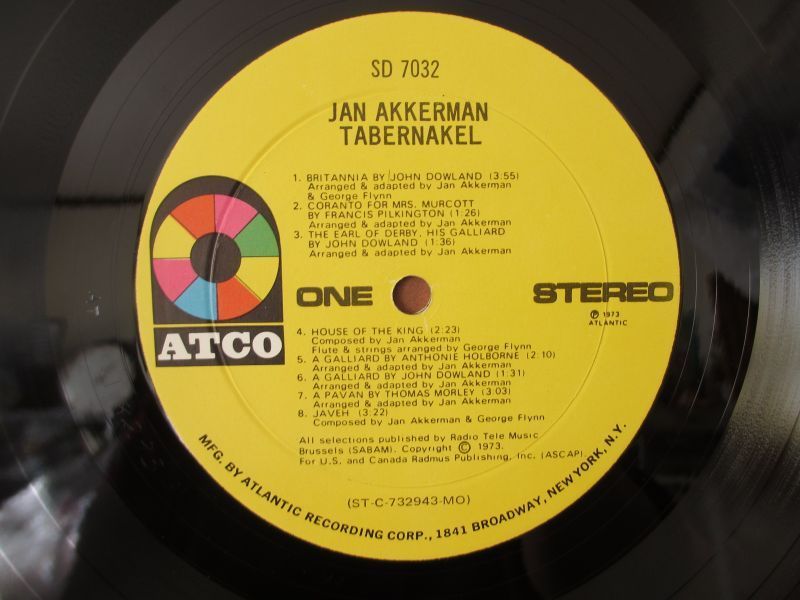 Jan Akkerman / ヤンアッカーマン / Tabernakel / Atco / US / オリジナル_画像4