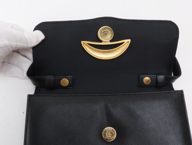 2312-92 Alpha Cubic handbag formal bag clutch bag 2WAY ALPHA CUBIC leather made black 