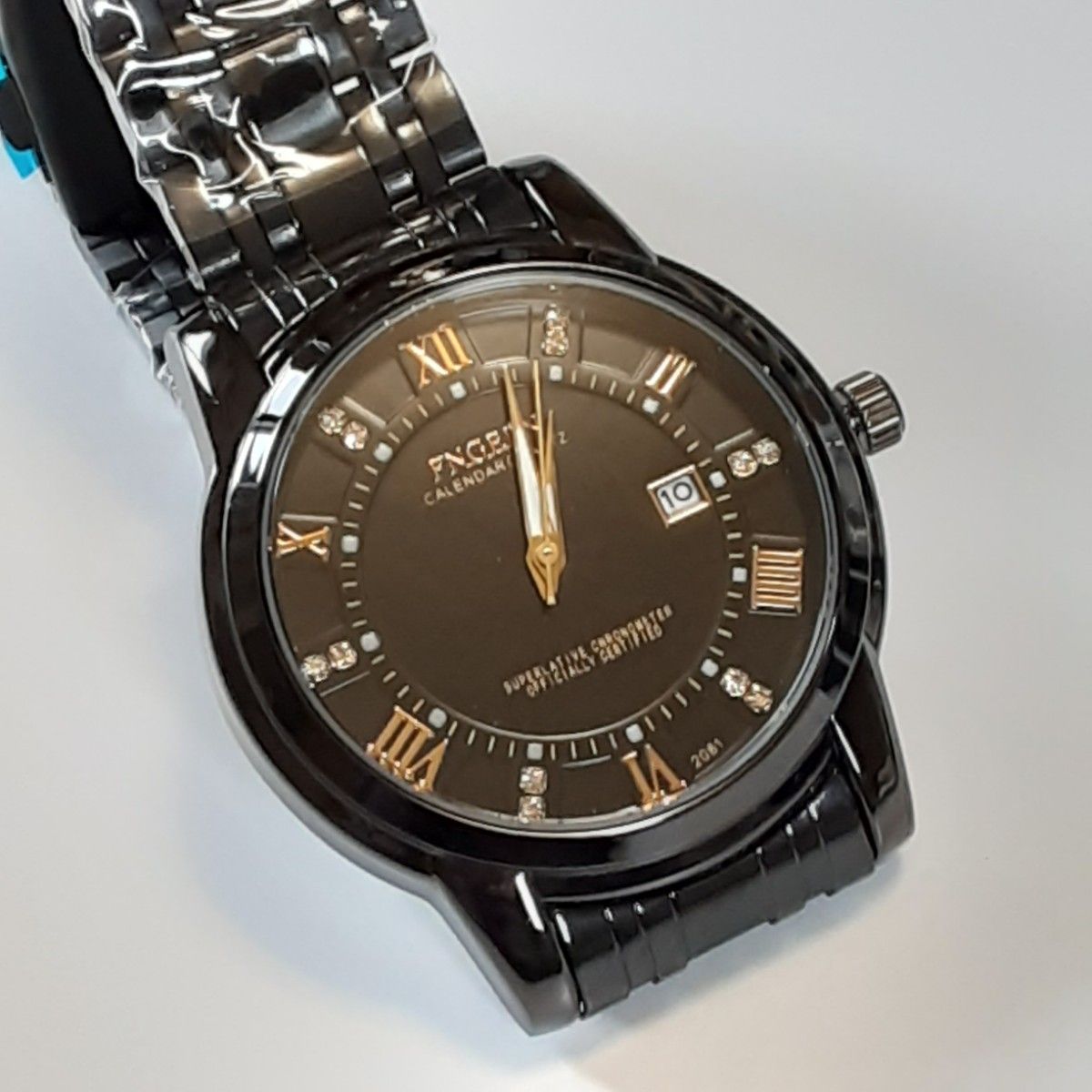 メンズ腕時計　大ヒット　ビジネス　高品質　デイトクォーツ　電池式　特価　ブラック