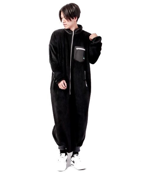  обычная цена 12,980 иен новый товар gron Momo nga надеть одеяло g заем все направление стрейч флис комбинезон все в одном чёрный L комбинезон кемпинг 