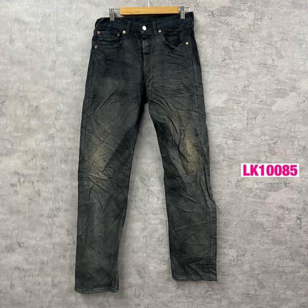 【中古】Levi's501 ブラック ボタンフライ カラーデニムジーンズパンツ W31L34 実寸W30in 赤タブ 005010165 USA 海外輸入 古着 LK10085_画像1