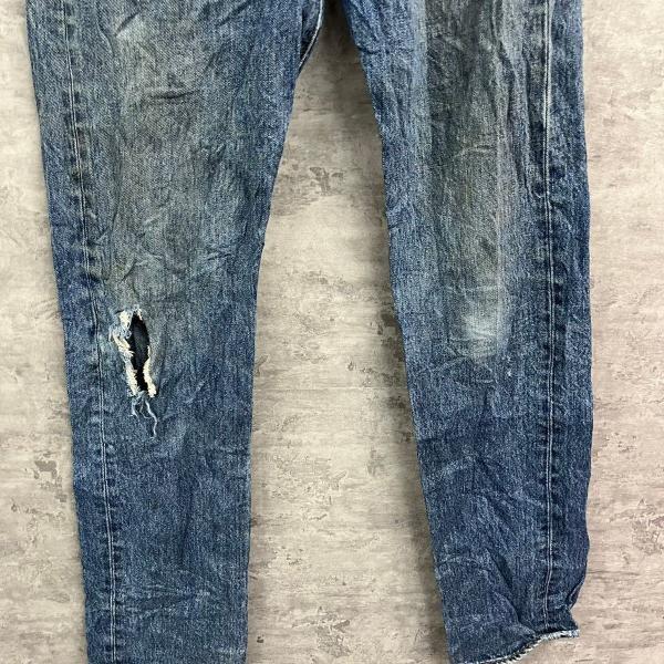 Levi's501 ブルー ボタンフライ ストレート デニムジーンズパンツ W31L34 実寸W32in 赤タブ 00501-0194 USA 海外輸入 古着 LK10015_画像10