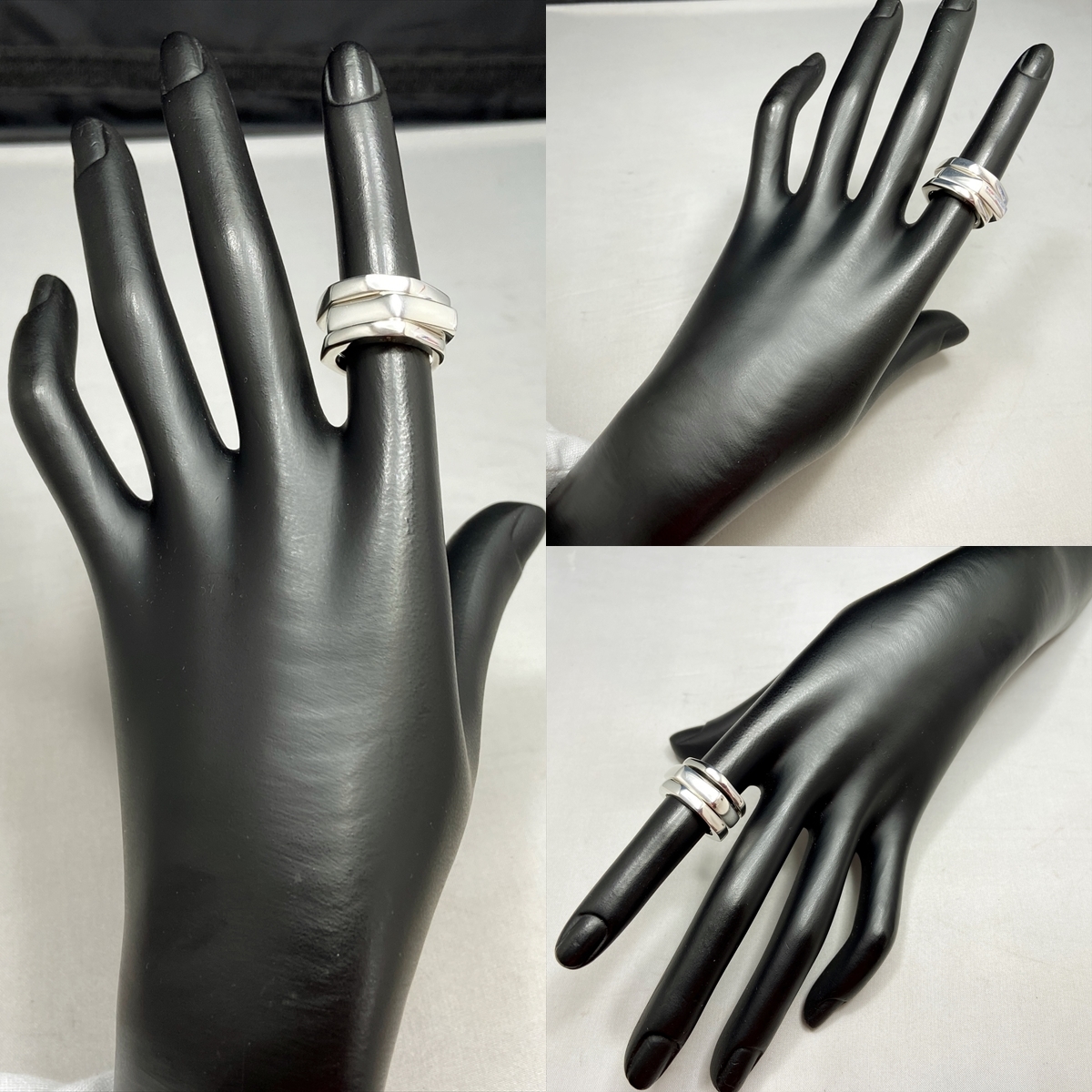 新品仕上 グッチ GUCCI 3連 ヘキサゴン トリプル リング 指輪 新品仕上 グッチ GUCCI 3連 ヘキサゴン トリプル リング 指輪