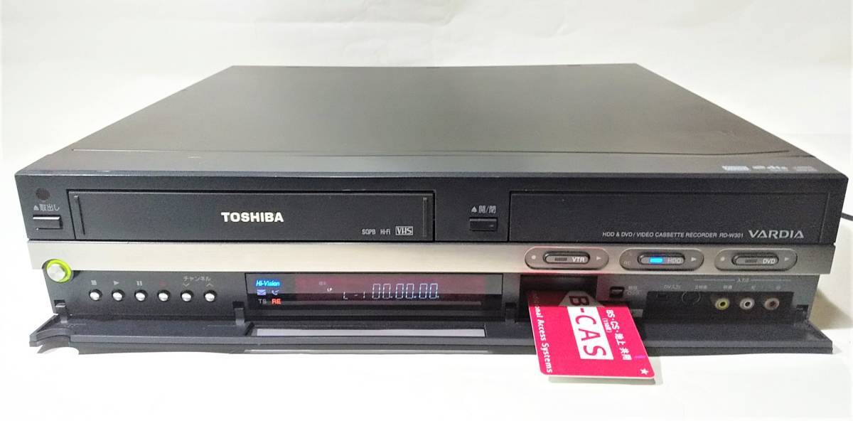 動作品　東芝 VARDIA RD-W301 VHS一体型HDD/DVDレコーダー_画像1
