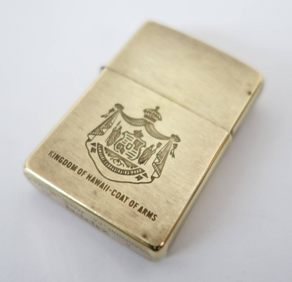 レトロコレクション　当時物 ＊ZIPPO ジッポー＊オイルライター＊SOLIDBRASS＊1995年製＊KINGDOM OF HAWAII COAT OF ARMS ＊MADE IN USA _画像2