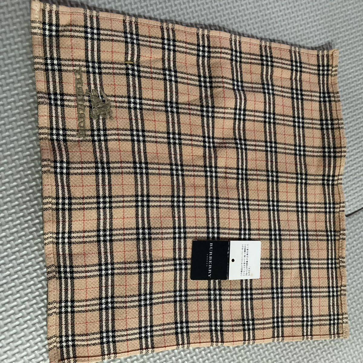 [１円〜]新品未使用＊BURBERRY バーバリー タオルハンカチ 24cm x 24cm ノバチェック 柄 パイル 綿100% ハイブランド タグ付き 高級 貴重品_画像5