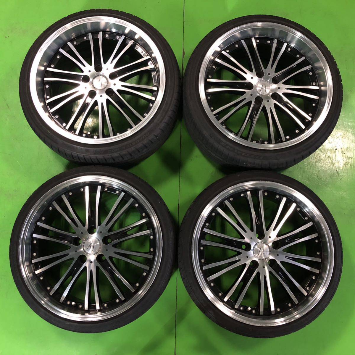 NT326 中古 ANHELO アネーロ クレイトス ホイール 19×8.5J +35 19×9.5J +38 PCD 114.3 タイヤ 215/35R19 245/35R19 4本【30系セルシオ 】の画像1