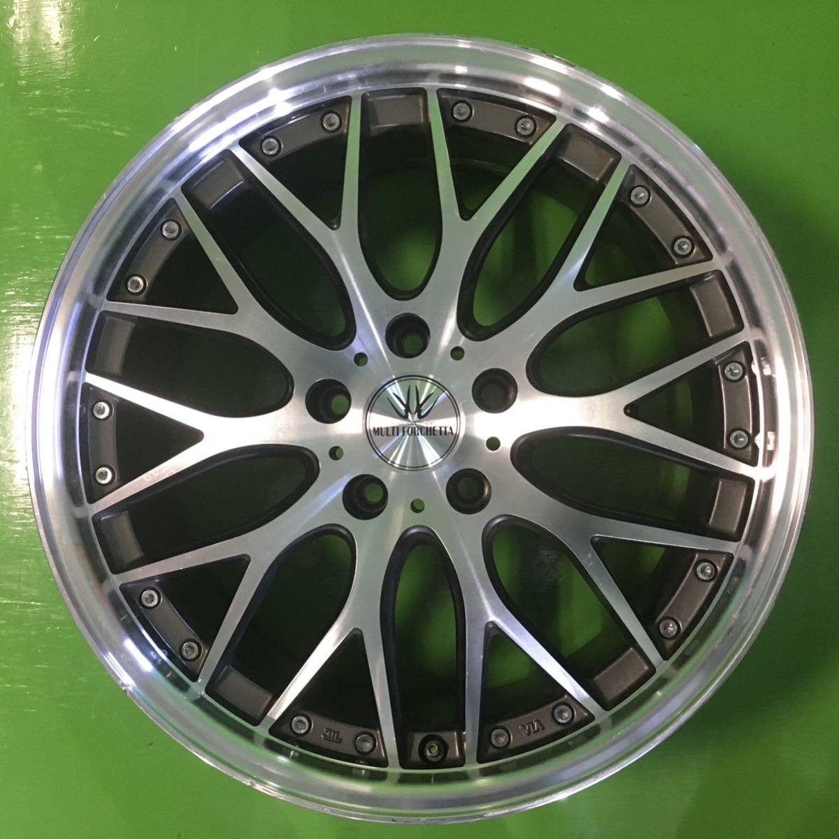 NT335 中古 632 LOXARNY MULTIFORCHETTA ロクサーニ マルチフォルケッタ ホイール 18×8J +38 PCD 114.3 【16系アリスト/30系セルシオ】の画像2