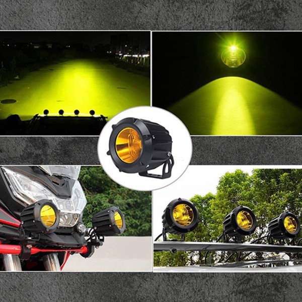 送料込.. オートバイ バイク ATV SUV イエロー 12V/24V兼用 12000LM MTSD35W 35W LED ワークライト 作業灯 前照灯 車幅灯 3.5インチ 2個_画像8