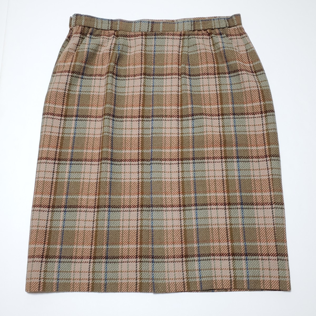 Fitme フィットミー ブラウン系 チェック柄 ウール82% スカート サイズ19（約3L～4Lサイズ相当） 日本製_画像8