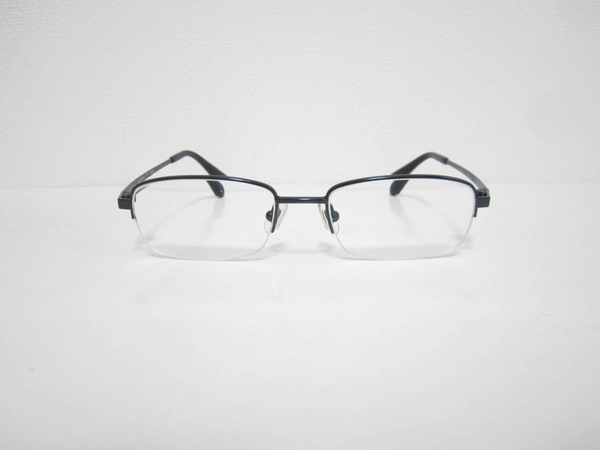 英◆高品質　dan　DUN-110　GUMMETAL　三工光学　ドゥアン　ゴムメタル　スクエア型　メタリックネイビー　眼鏡　中古品_画像9