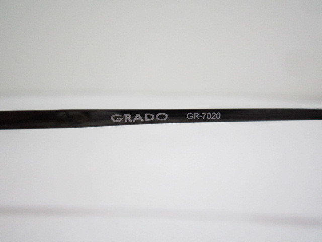 空◆老眼鏡仕様 ↑+1.00 ↓+3.00 GRADO GR-7020 T:B-TITANIUM グラード スクエア型 ガンメタルグレー系 眼鏡 程度良品の画像3