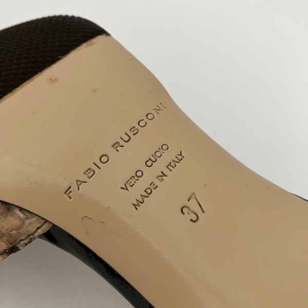 ファビオルスコーニ FABIO RUSCONI パンプス 37 - パイソン×レザー ブラウン×黒 レディース 美品 靴_画像6