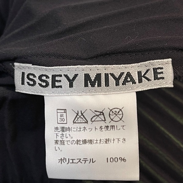 イッセイミヤケ ISSEYMIYAKE サイズ2 M - 黒×レッド×グリーン レディース ノースリーブ/ひざ丈/プリーツ/グラデーション ワンピース_画像3