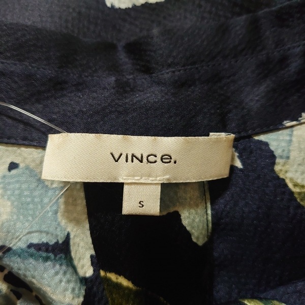ヴィンス VINCE 長袖シャツブラウス サイズS - ダークネイビー×ライトブルー×マルチ レディース シルク/花柄 トップス_画像3